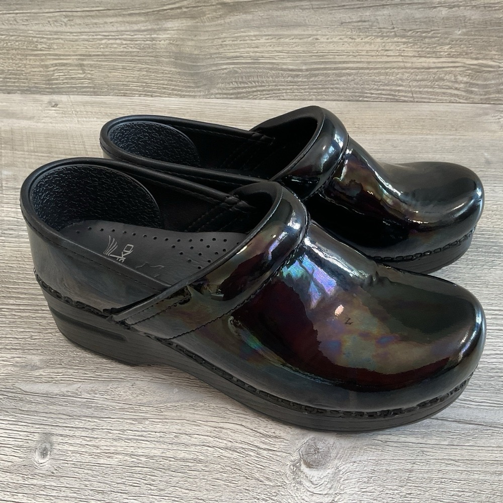 Dansko Women's Size 36 EU - 6 US Black Multicolor Iridescent Slip-On Clog Shoes